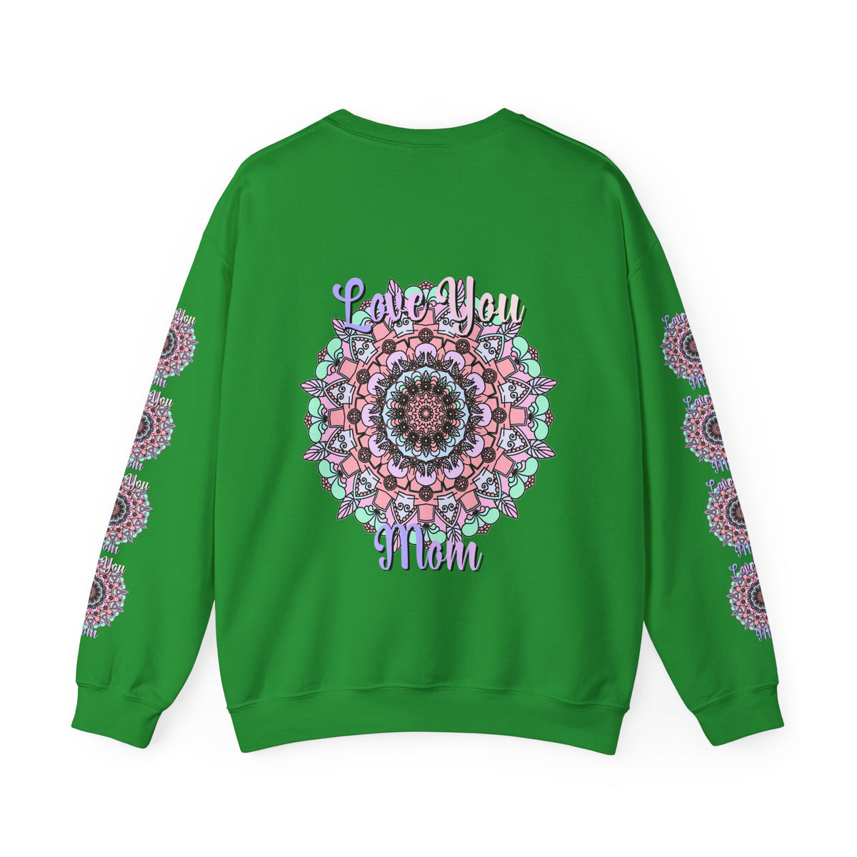 Felpa girocollo ispirata al mandala per mamme in tenui colori pastello