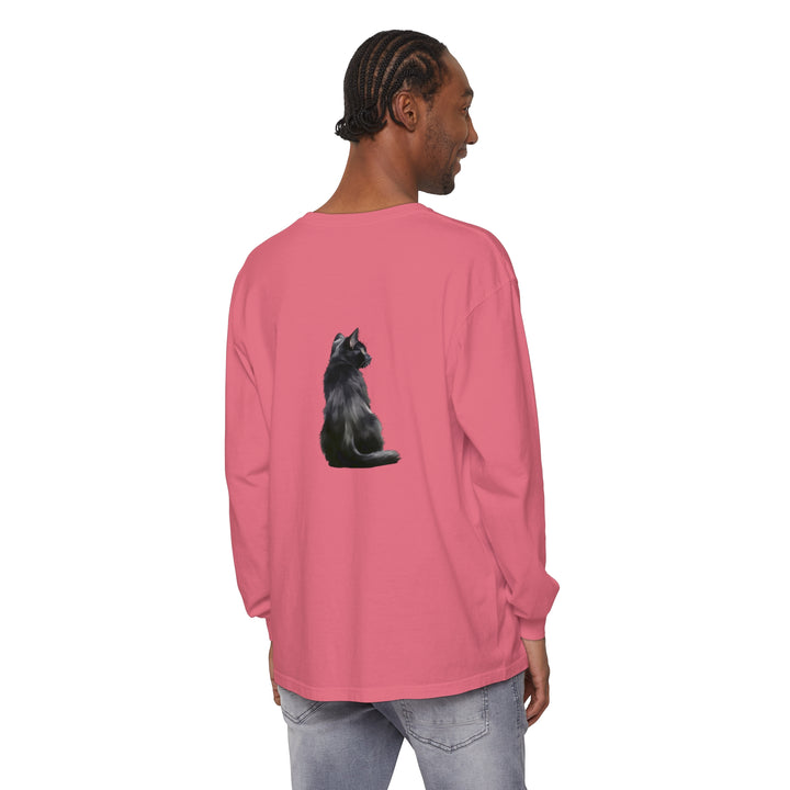 Black Cat Mystique Long Sleeve T-Shirt with intricate cat design