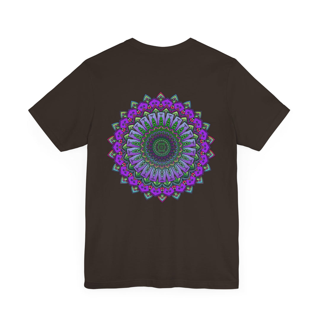 Close-up image of a white Mandala Tee with intricate spiritual design representing peace and harmony, perfect for meditation and yoga practices