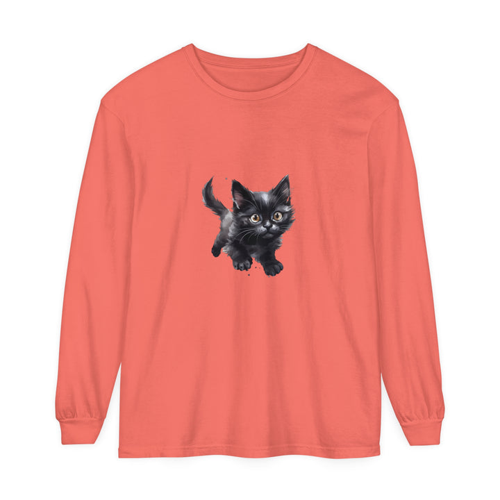 Adorable watercolor illustration of a playful kitten printed on a comfortable and stylish t-shirt