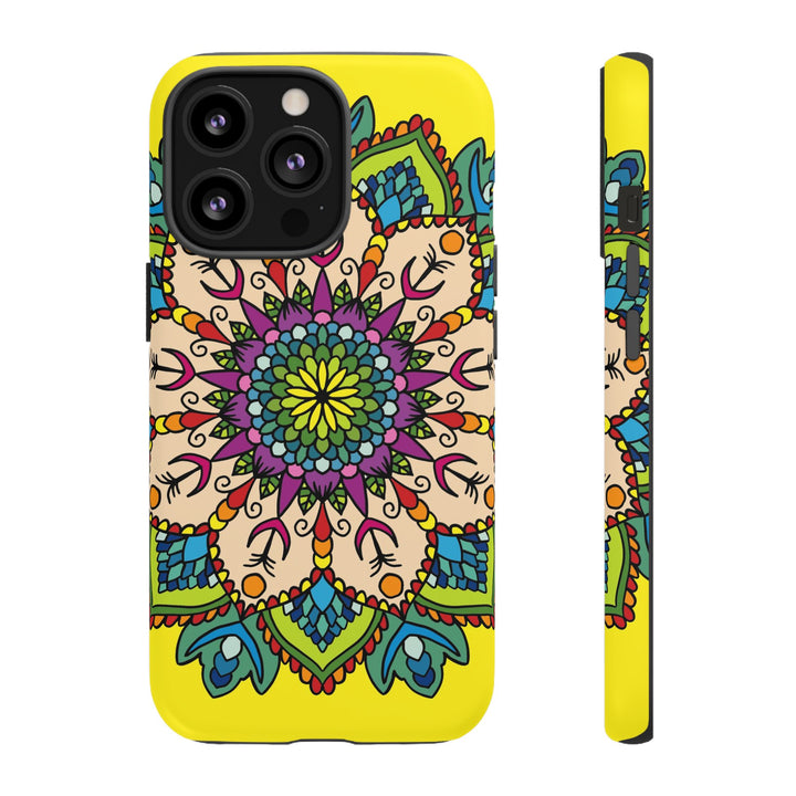 Intricate Floral Yellow Phone Case for Bold Protection and Style