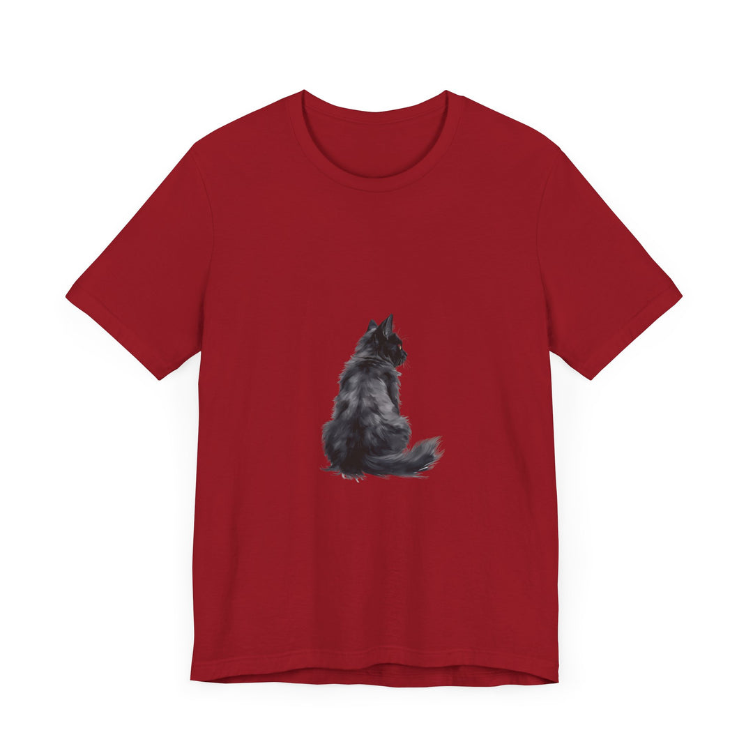 A stylish and comfortable black cat silhouette tee, perfect for cat lovers