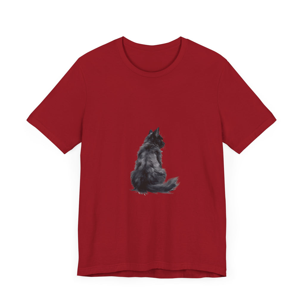 A stylish and comfortable black cat silhouette tee, perfect for cat lovers