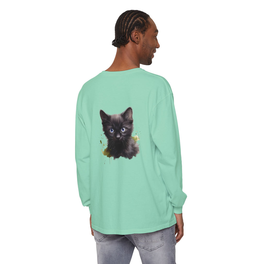 Mystische schwarze Katze – Langarm-T-Shirt