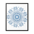 Beautiful steel blue Mandala handmade art on gallery canvas wraps, a stunning vertical frame design for wall decor