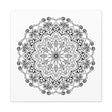 Handmade Mandala Art - Elegant Black & White Wall Art on Matte Canvas, Stretched and Framed at 125 Inches Depth