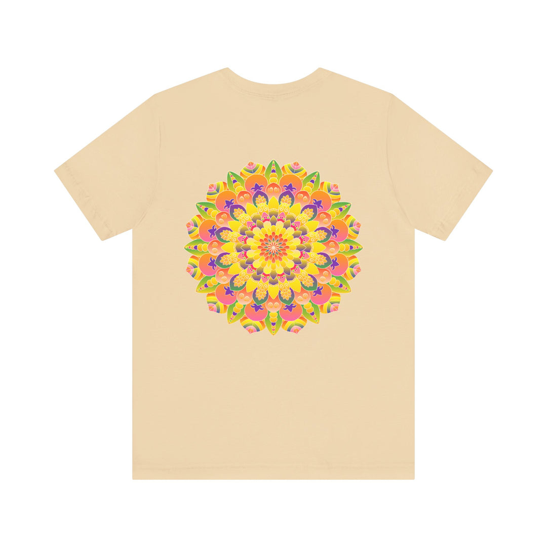 Colorful and intricate Vibrant Mandala Tee featuring a symbol of Peace & Harmony