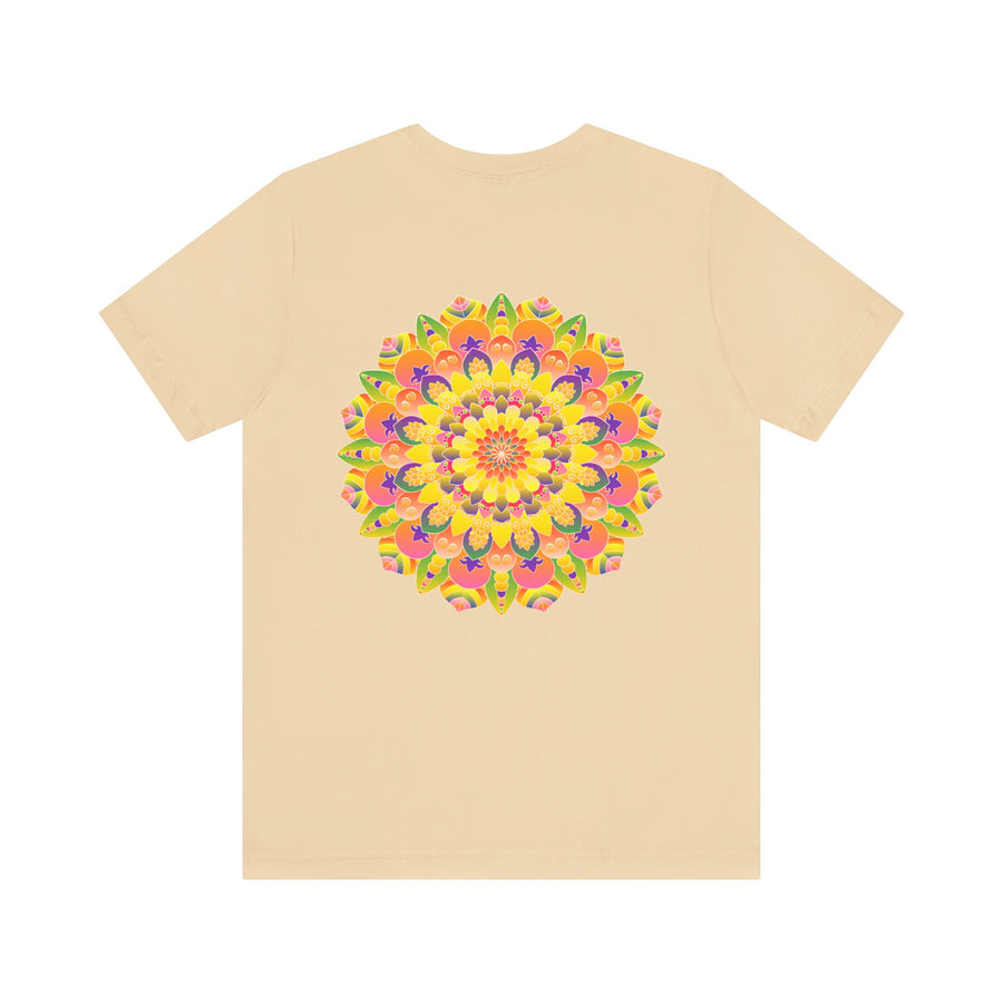 Colorful and intricate Vibrant Mandala Tee featuring a symbol of Peace & Harmony