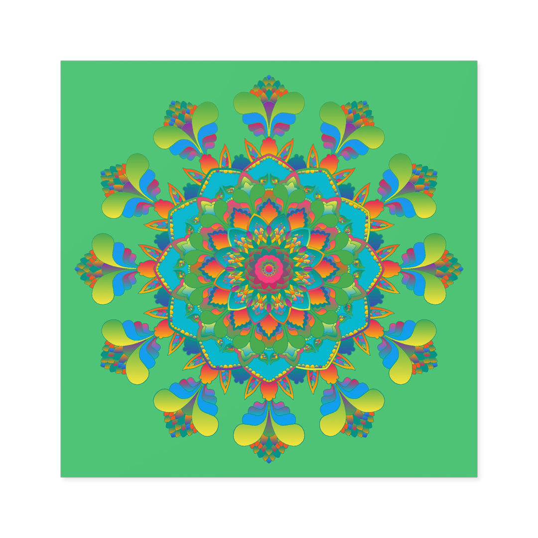 Square Mandala Laminate Stickers