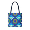 Colorful mandala tote bag with intricate design and vibrant hues