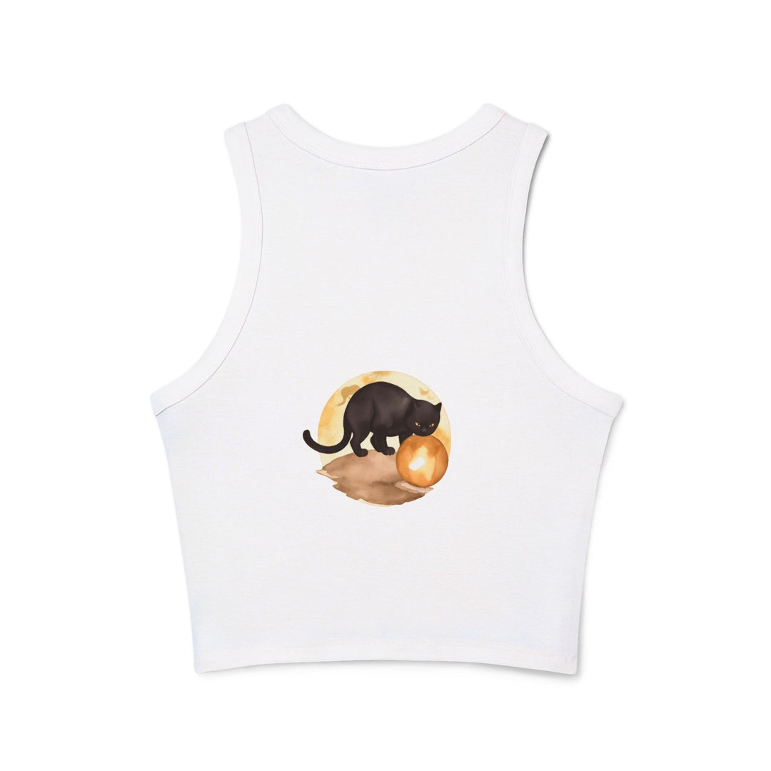  Black Cat Moon Racerback Tank Top designed for both comfort and style