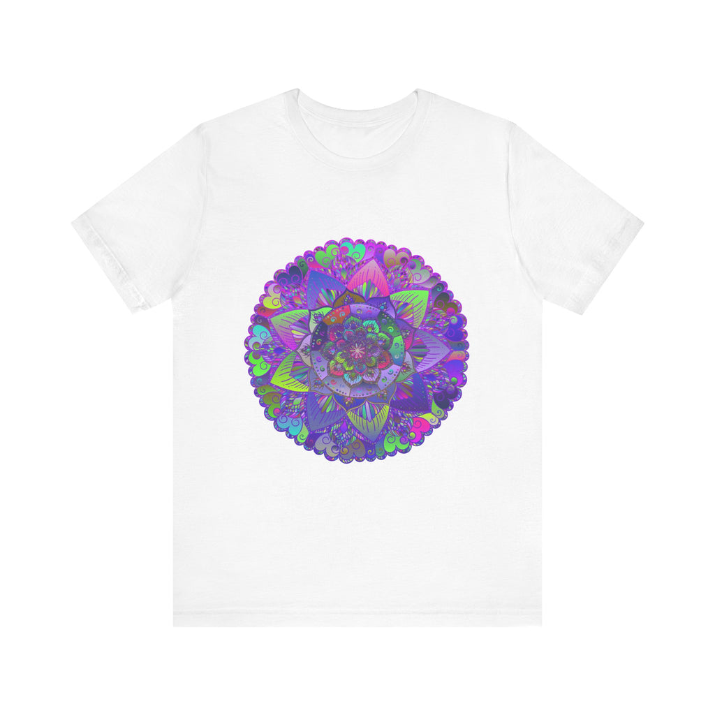 Vibrant and detailed psychedelic mandala t-shirt featuring colorful and intricate designs