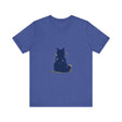 A black cat mystery t-shirt, featuring a simple and cool design