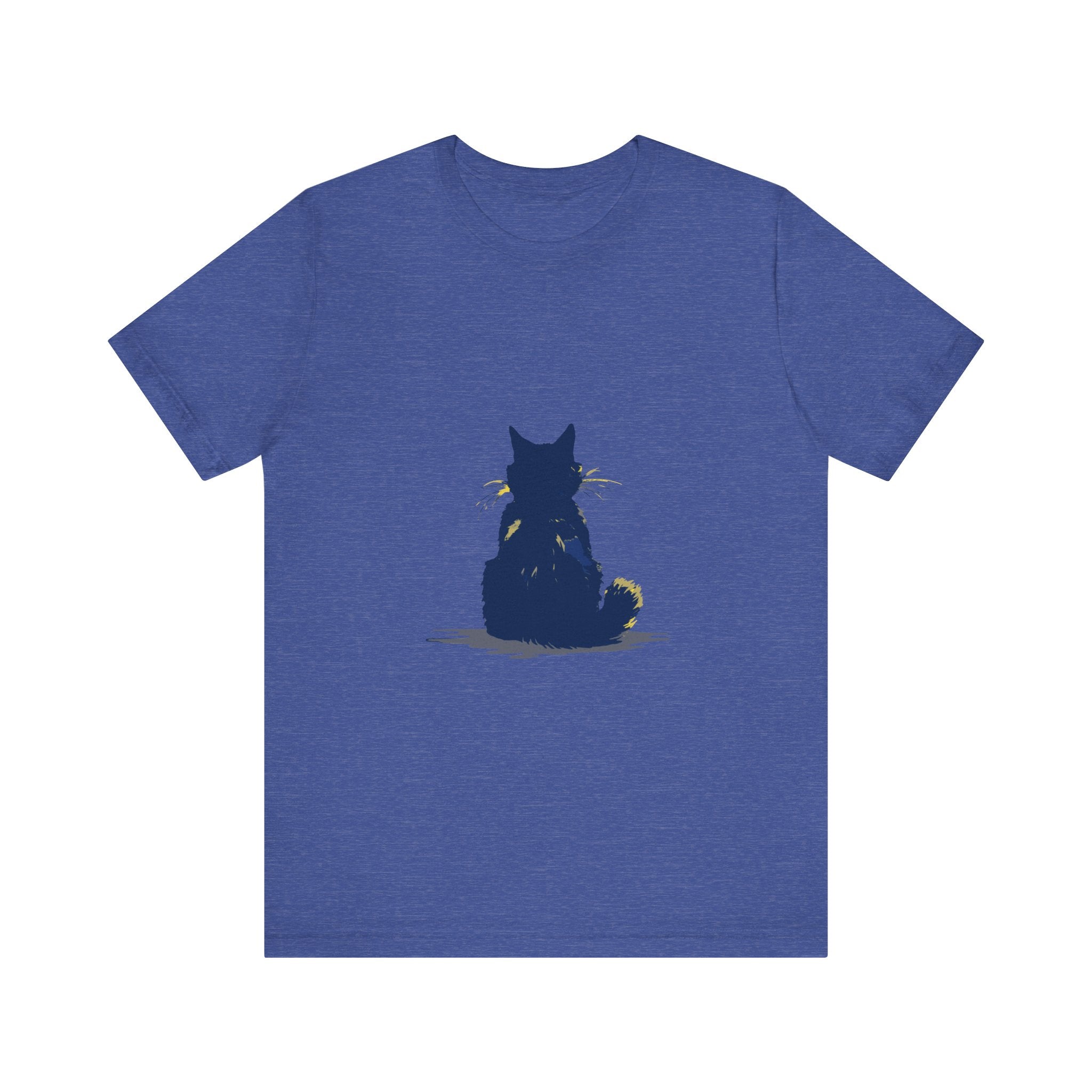 A black cat mystery t-shirt, featuring a simple and cool design