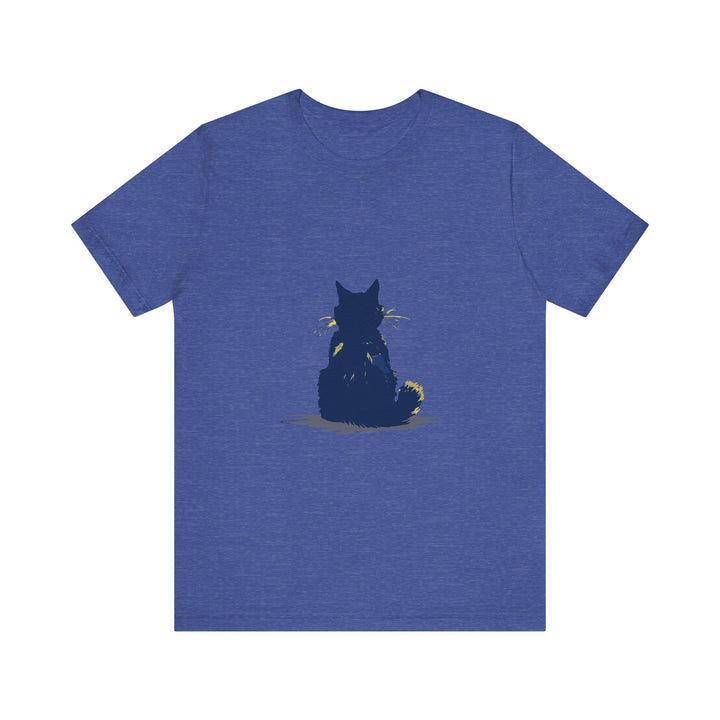 A black cat mystery t-shirt, featuring a simple and cool design