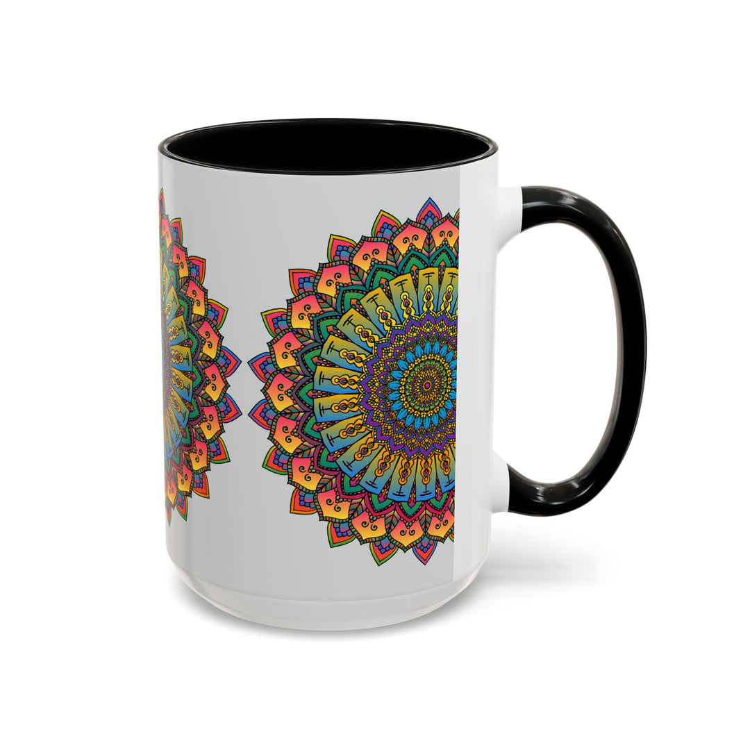 Beautiful and vibrantly colored mandala art mug, perfect for spiritual and mindful sipping experiences