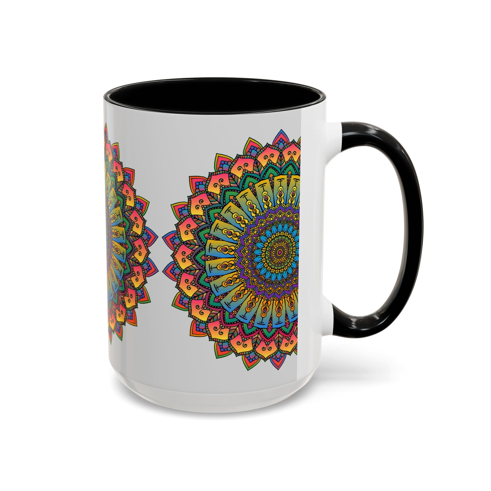 Beautiful and vibrantly colored mandala art mug, perfect for spiritual and mindful sipping experiences