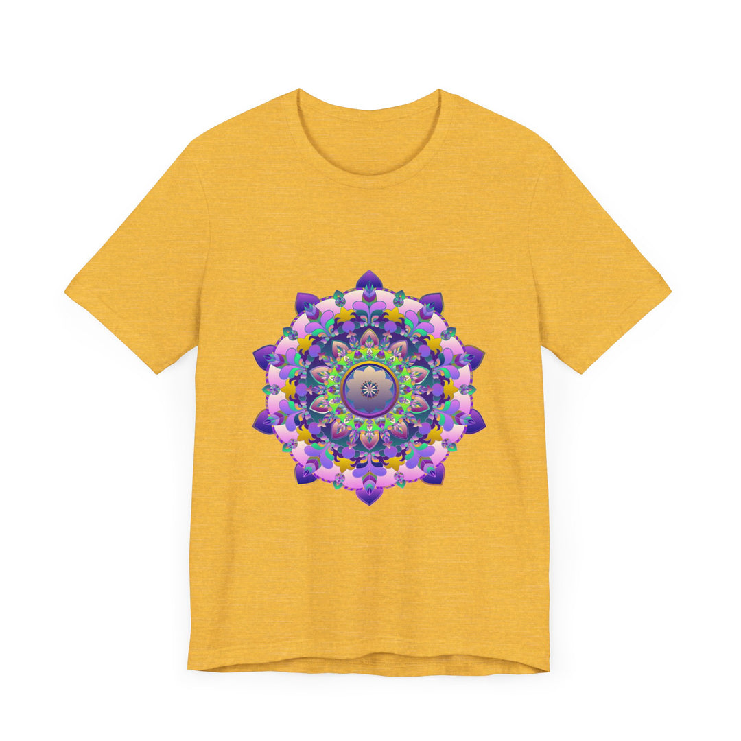 Vibrant mandala tee with intricate and colorful design, perfect for adding a pop of bohemian style to your wardrobe