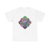 Colorful mandala art design printed on a comfortable unisex heavy cotton tee for yoga and mindfulness practice