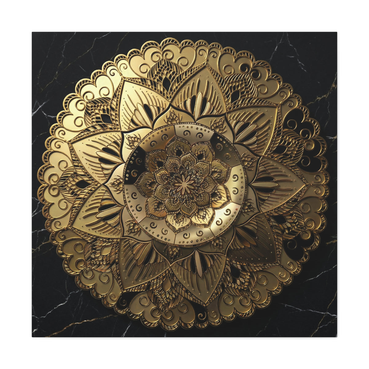 Golden Echo in the Void – Matte Stretched Canvas