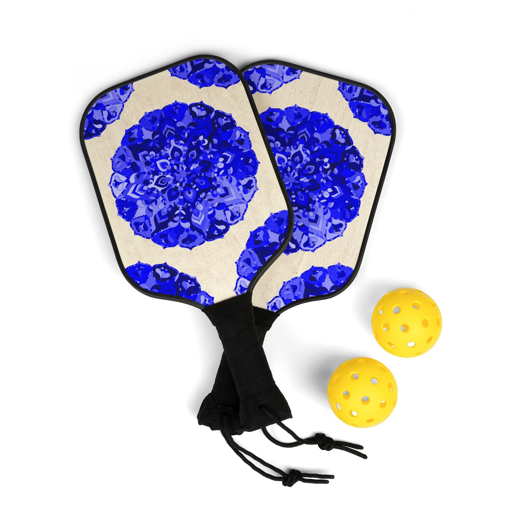 Colorful Mandala Pickleball Kit with Paddles, Balls, and Net Set