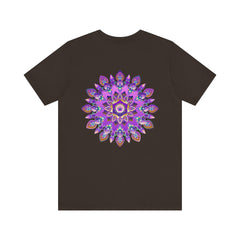 Beautiful purple mandala t-shirt featuring intricate design symbolizing spiritual peace and harmony for a calming and peaceful fashion statement