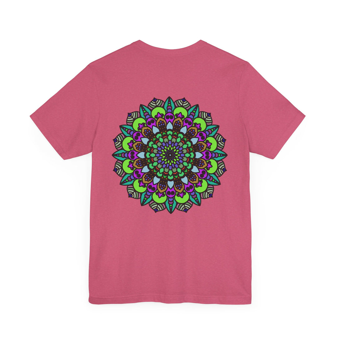 Beautiful white t-shirt with intricate mandala design promoting spiritual harmony and inner peace