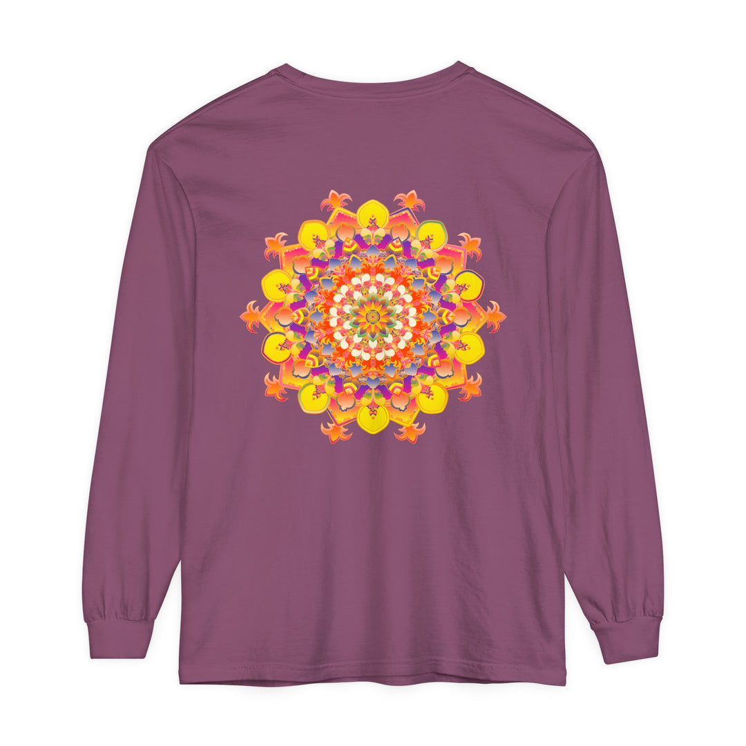 Colorful and intricate mandala design long sleeve t-shirt for men and women