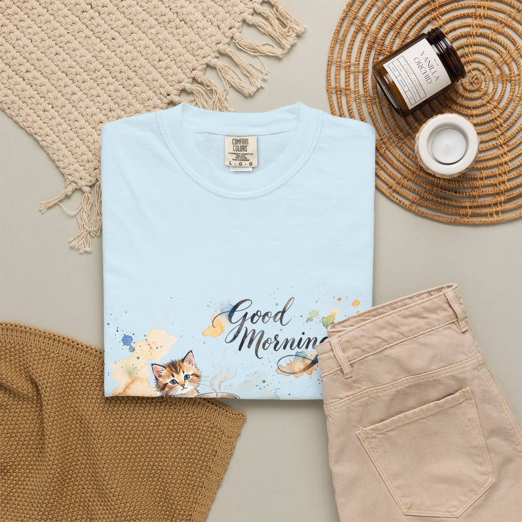 Good Morning Cat T-Shirt | Ultra-Soft Cotton Graphic Tee