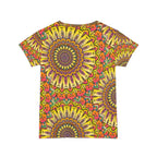 Sunflower Mandala Women's Tee — Bright Floral All-Over Print Shirt