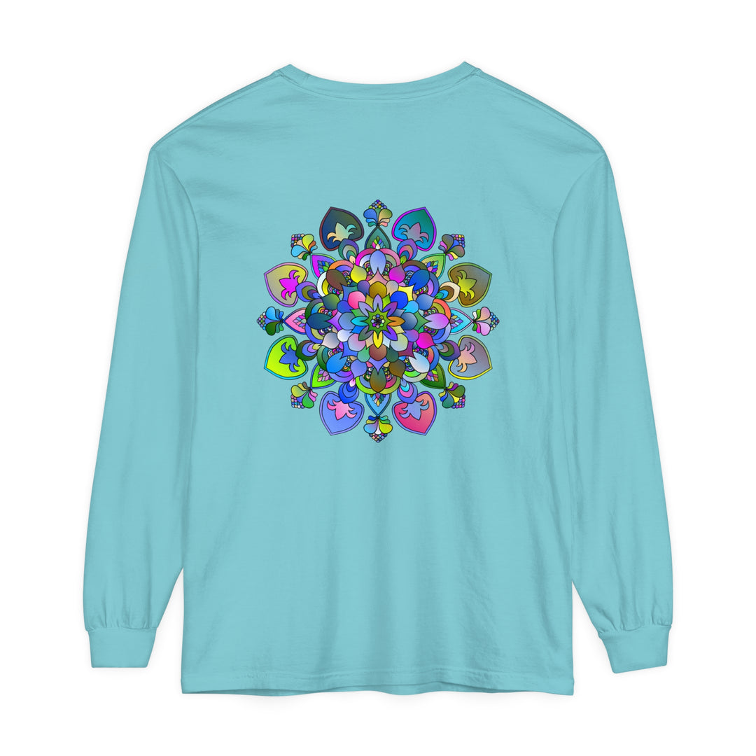 Colorful, intricate mandala design long sleeve t-shirt for a vibrant look