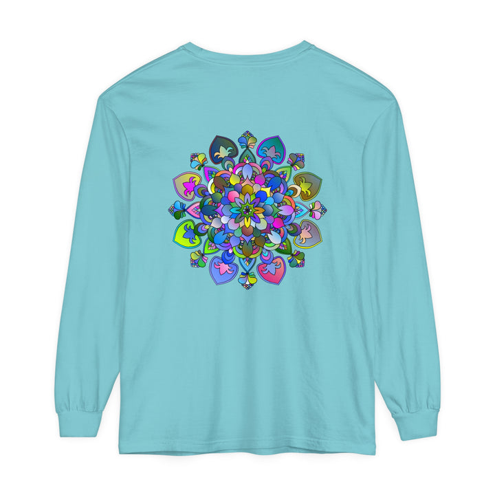 Colorful, intricate mandala design long sleeve t-shirt for a vibrant look