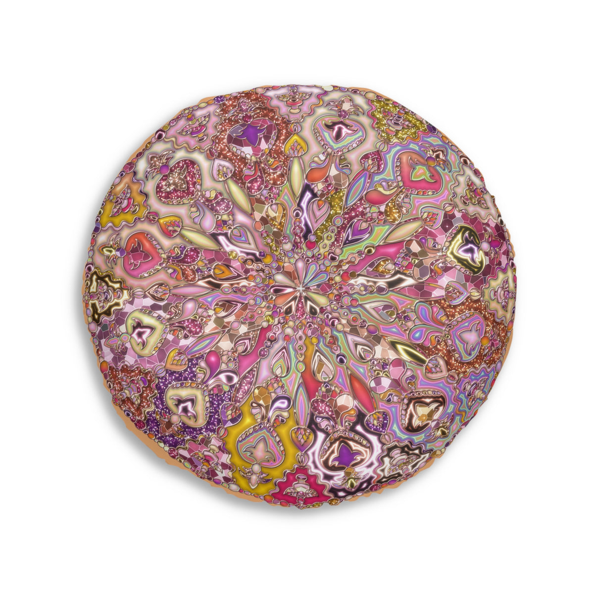 Boho Floral Mandala Tufted Floor Pillow