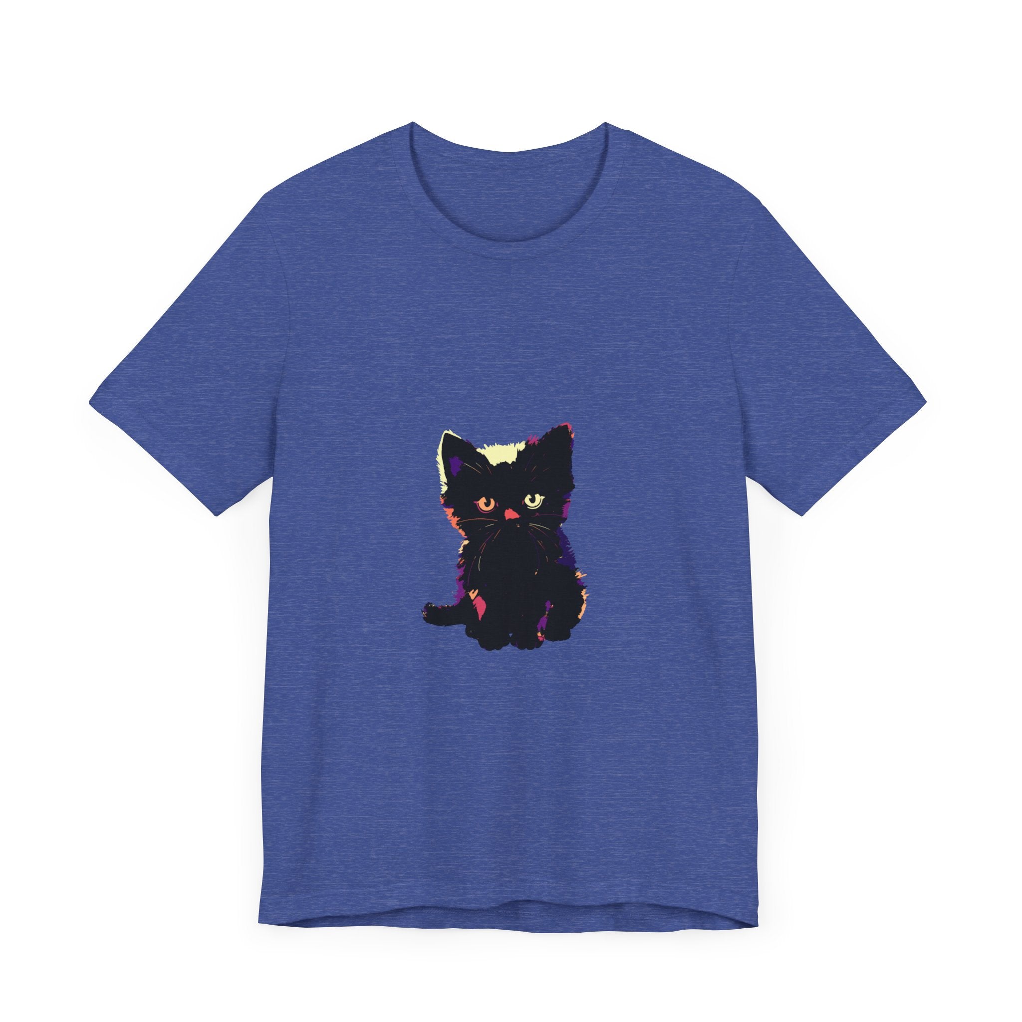 Adorable black cat graphic tee with cute feline design and playful attitude