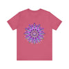 Beautiful purple and gold mandala tee with intricate spiritual art design