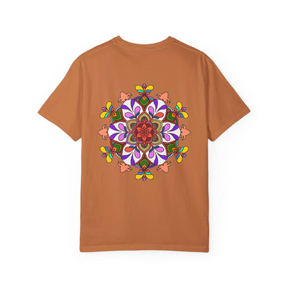 Unisex 100% Ring-Spun Cotton T-Shirt with Hand-Drawn Mandala Art, Garment-Dyed for Extra Comfort