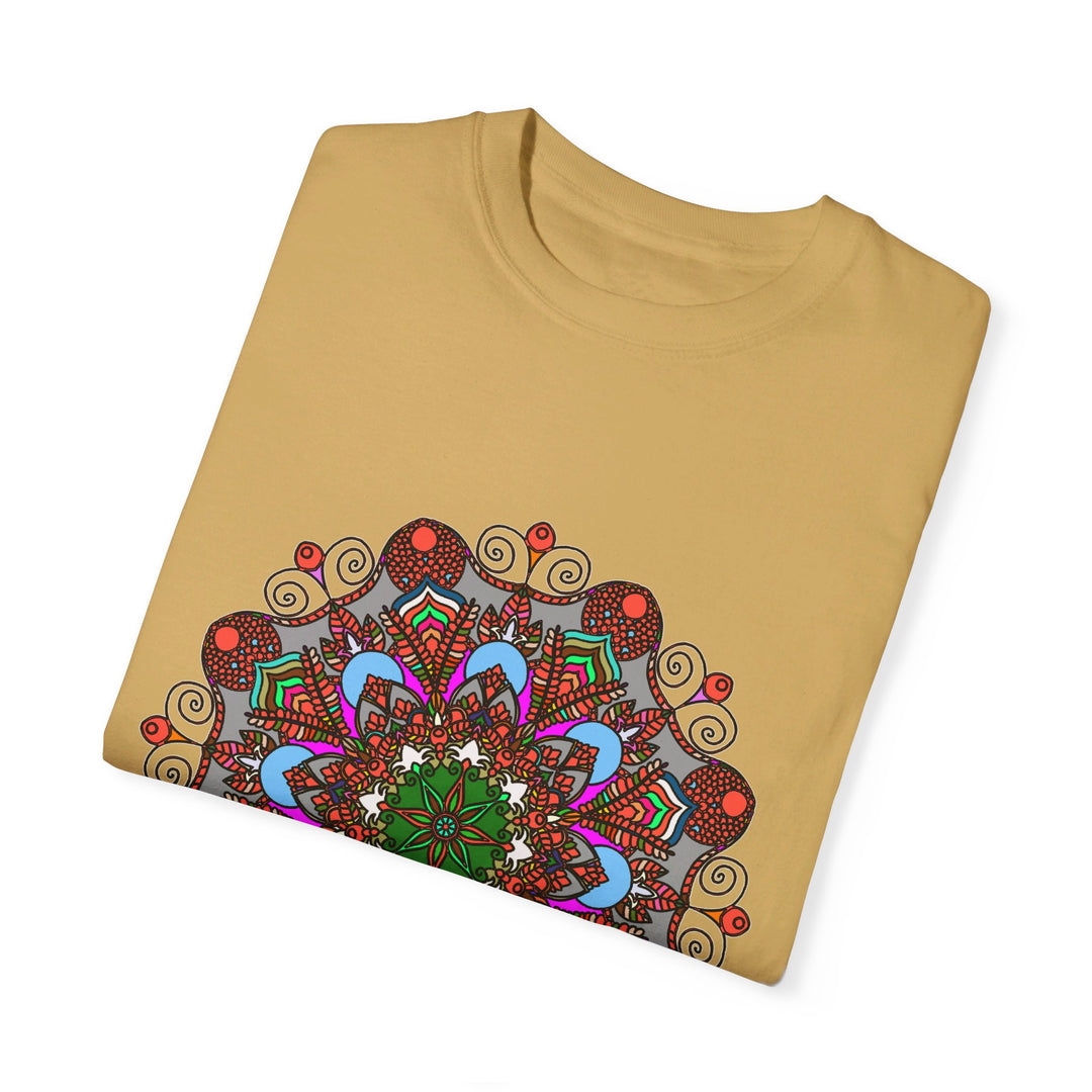 Unisex Mandala T-Shirt - Hand-Drawn Mandala Art - 100% Ring-Spun Cotton - Garment-Dyed for Extra Comfort - Vibrant and Intricate Mandala Design on Soft, Breathable Cotton Tee