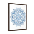 Mandala Handmade Art - Mandala Design Wall Art - Steel Blue - Gallery Canvas Wraps, Vertical Frame - Intricately Designed Steel Blue Mandala Artwork on Gallery-wrapped Canvas