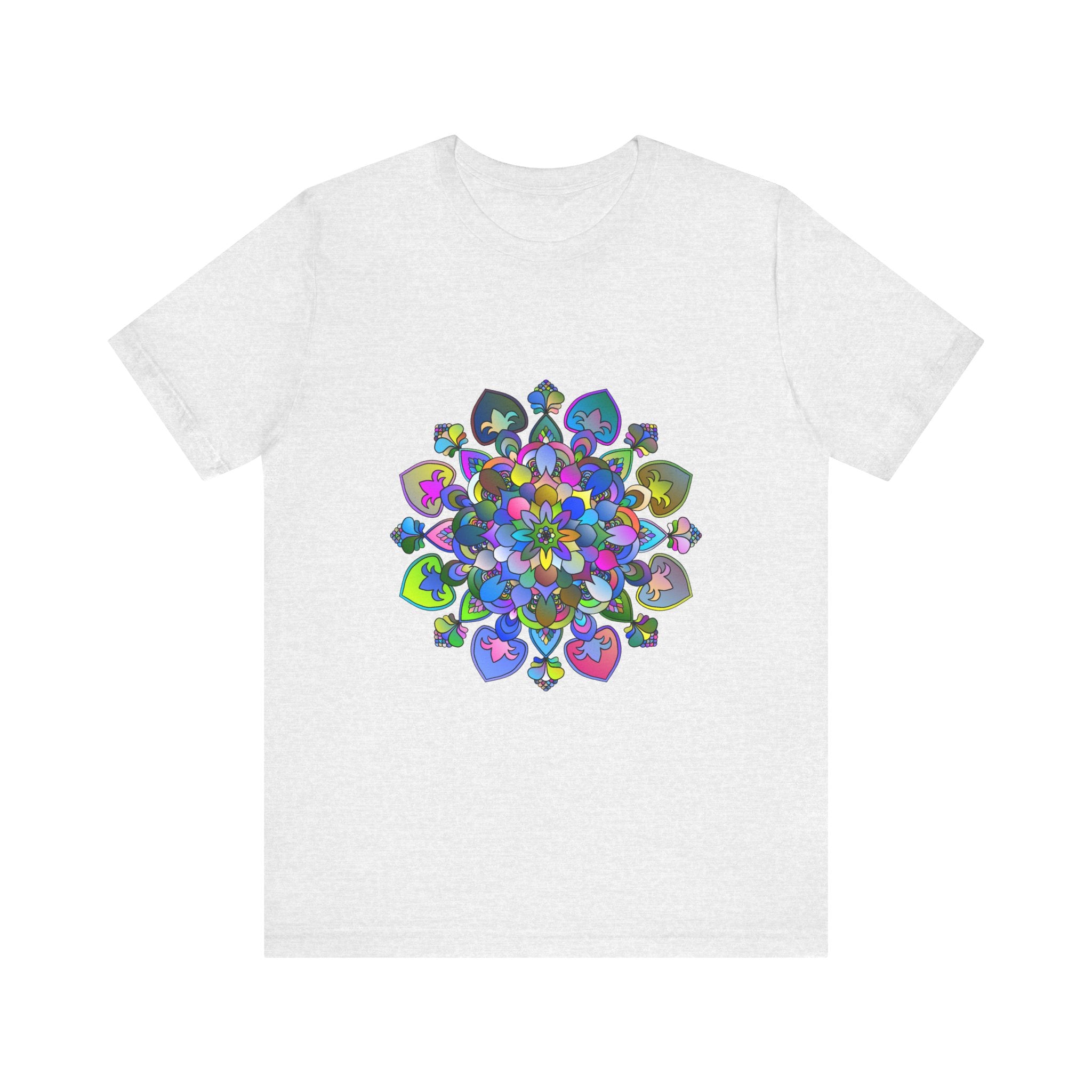 Colorful and detailed mandala design t-shirt with vibrant and intricate art