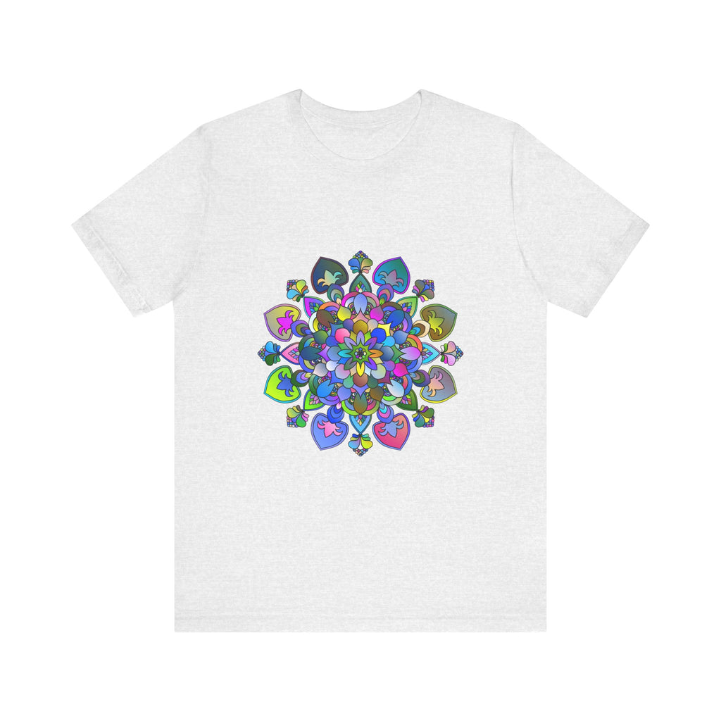 Colorful and detailed mandala design t-shirt with vibrant and intricate art