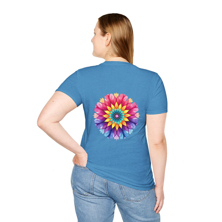 Floral Mandala Quote T-Shirt featuring a beautiful mandala design with a motivational quote, perfect for adding a touch of style and positivity to your wardrobe