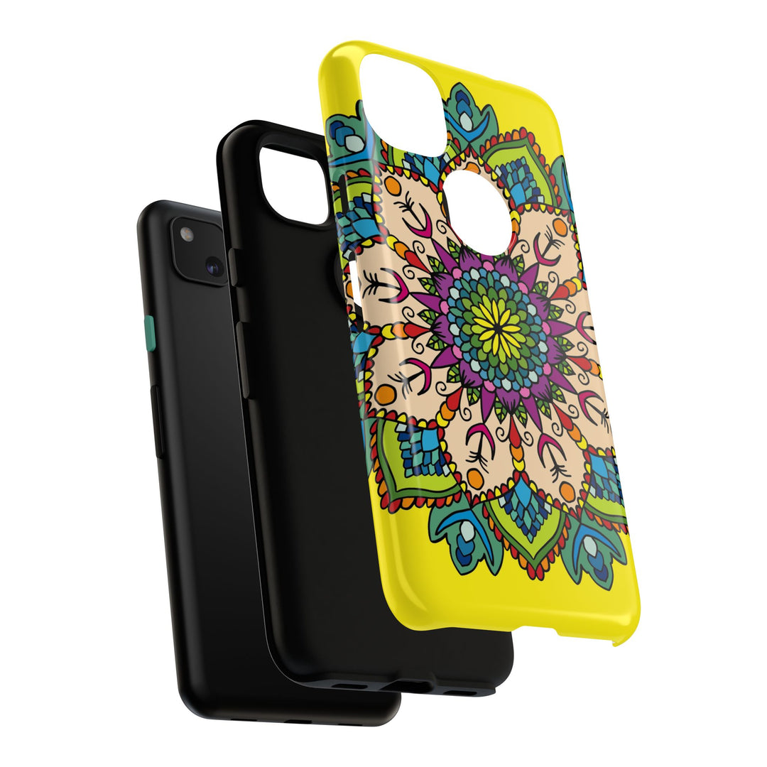 Intricate Floral Yellow Phone Case for Bold Protection and Style