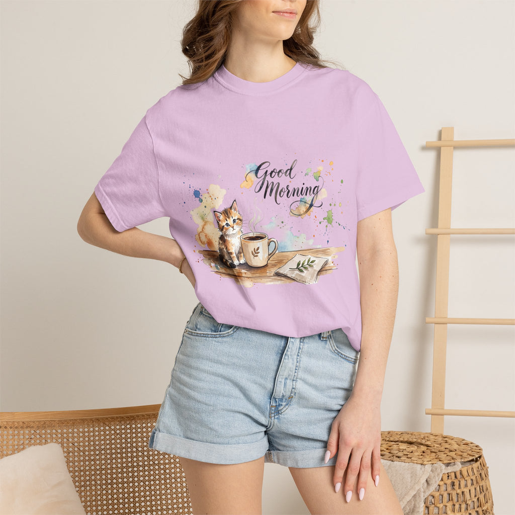 Good Morning Cat T-Shirt | Ultra-Soft Cotton Graphic Tee