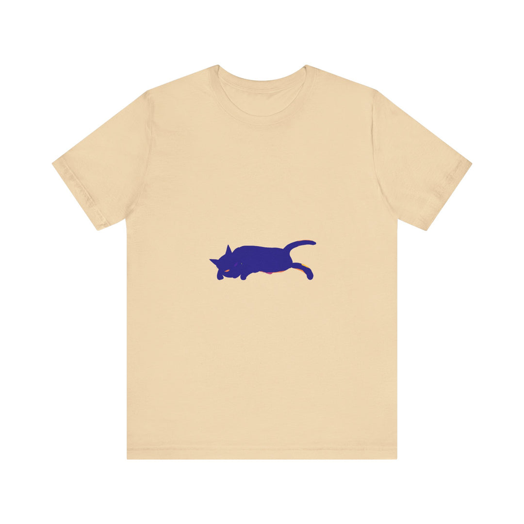 Black Cat Mystery soft watercolor t-shirt with a vibrant and detailed feline design