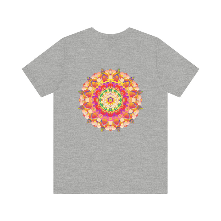 Colorful and intricate mandala design tee promoting spiritual peace and harmony