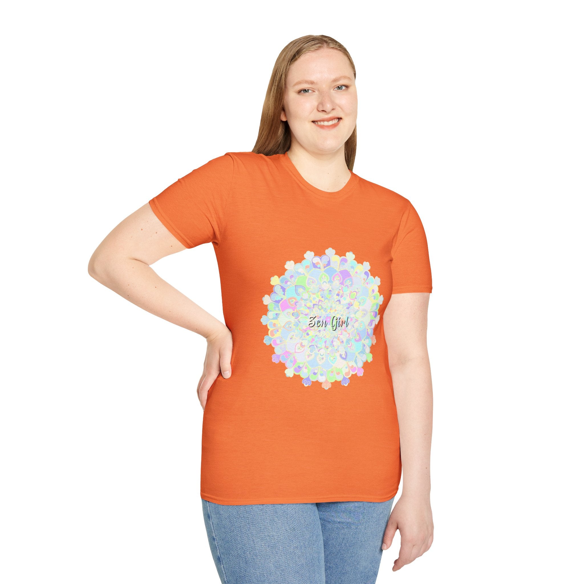 Colorful Mandala T-shirt with intricate and unique design, perfect for adding a bohemian touch to your wardrobe