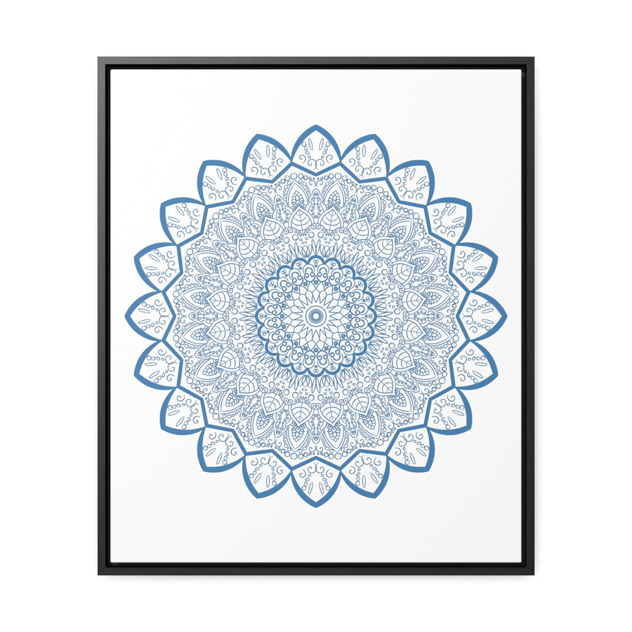 Handcrafted Mandala Design Wall Art in Steel Blue