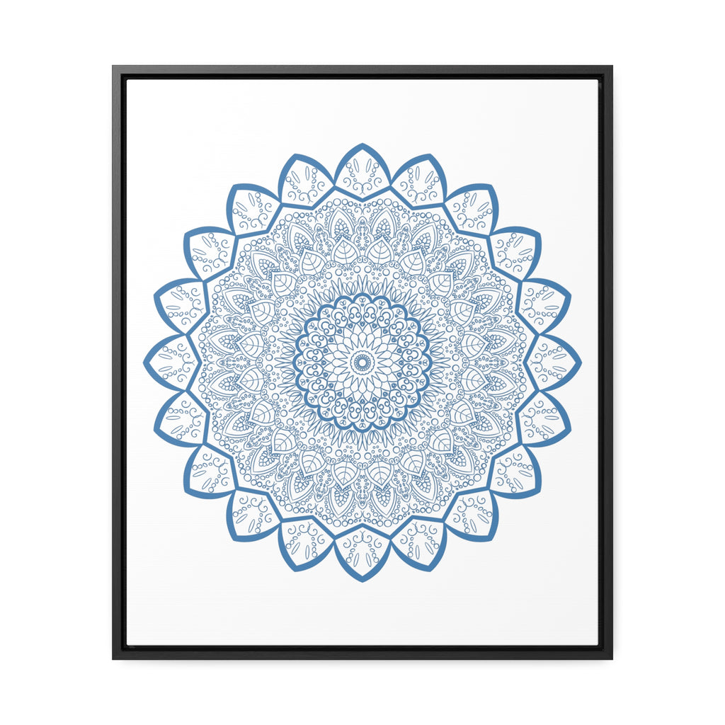 Handcrafted Mandala Design Wall Art in Steel Blue