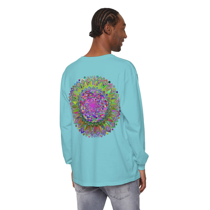 Vibrant unisex long sleeve shirt with a stunning mandala design