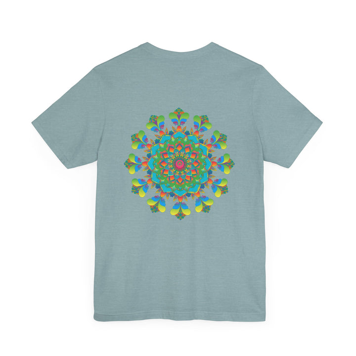 Colorful and intricate psychedelic mandala design on a t-shirt, exuding spiritual vibes and positive energy for a unique and stylish look